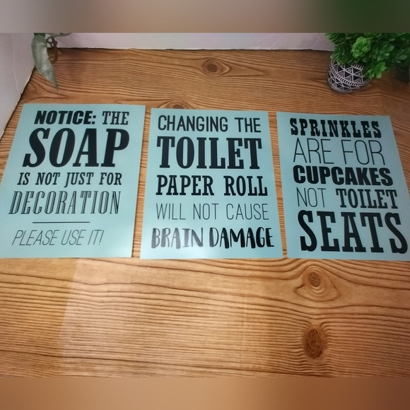 Funny Bathroom Wall Art 8x10 In. 3 Prints - Picture 2 of 3